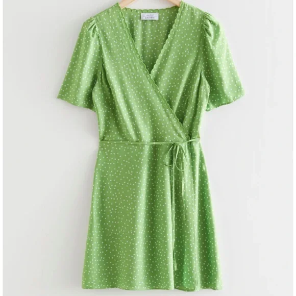 green emerald velvet dress Wrap Dress & other stories main image 0